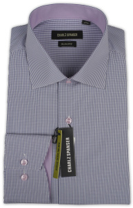 Фото товара Рубашка сиреневая Charlz Spanser, артикул: 248357 Приталені Фото товара Рубашка сиреневая Charlz Spanser, артикул: 248357 Приталені