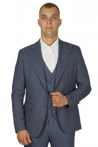 Фото товара Костюм трійка світло-синій текстурний MCR 45122, артикул: 45122 костюм 3 зріст ( 164-178 )