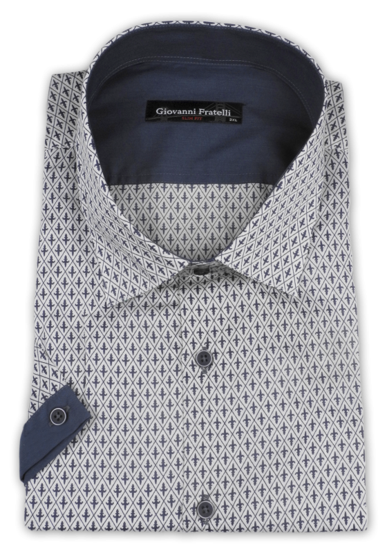 Фото товара Рубашка c коротким рукавом серая Giovanni Fratelli, артикул: 0756 Приталений крій
