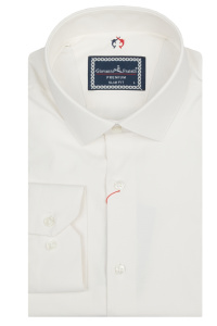 Фото товара Сорочка айворі однотонна GIOVANNI FRATELLI, артикул: 1171-02 Приталені