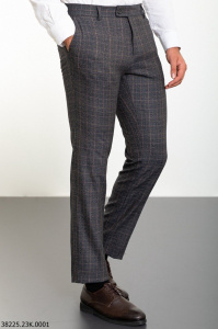 Фото товара Брюки cірі в коричневу клітинку  MCR, артикул: 38225-1 Брюки