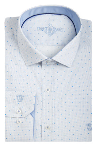 Фото товара Рубашка голубая в точечку CHRISTIAN BARRET, артикул: 2-1 Приталені