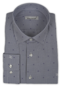 Фото товара Рубашка белая с синий клетчатый узор DANIEL GIOVANI, артикул: 24 Класичні 