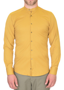 Фото товара Сорочка  гірчична стійка однотонна FABRIK STYLE, артикул: 03-2005 Приталені