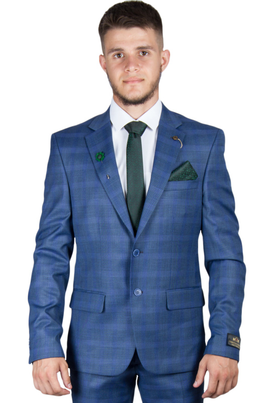 Фото товара Костюм голубой в клетку  CHRISTIAN BARRET, артикул: 409-2 костюм 3 зріст ( 164-178 )