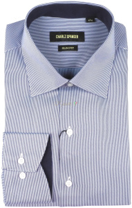 Фото товара Рубашка синяя Charlz Spanser, артикул: 241336-2 Приталені