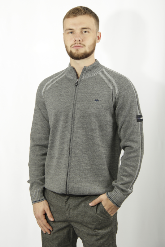 Фото товара Свитер серый на молнии IL. GRANCHIO, артикул: 18693 Светри , Кофти поло
