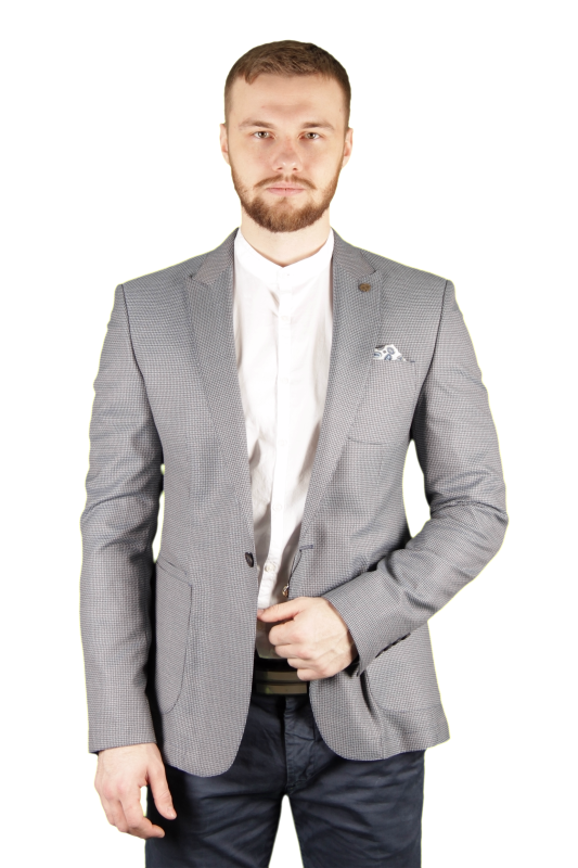 Фото товара Пиджак голубой тканевый узор ZOLOZZO, артикул: 289 Піджаки