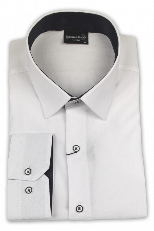 Фото Рубашка белая текстурный узор  Giovanni Fratelli артикул: 4071 Приталені