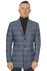 Фото Пальто голубе в клітинку  MCR артикул: 0013-0013 Пальто