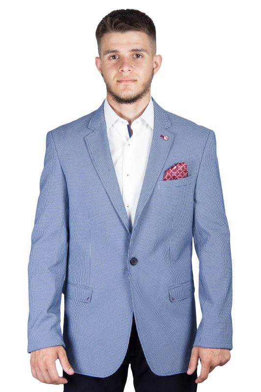 Фото товара Пиджак голубой в мелкую синюю клетку TONY CASSANO, артикул: 2370 Піджаки