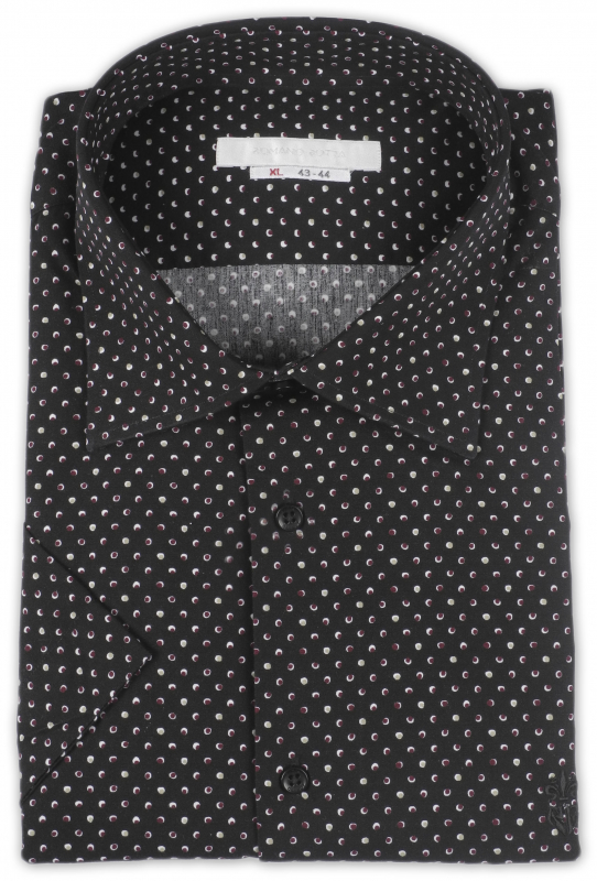 Фото Рубашка с коротким рукавом черная Romano Botta артикул: 26115 Класичний крій