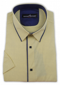 Фото Рубашка с коротким рукавом жёлтая Giovanni Fratelli артикул: 4039-1 Приталений крій