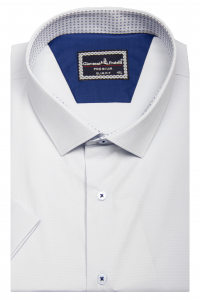 Фото Рубашка с коротким рукавом бледно-голубая артикул: 1608-12 Приталений крій