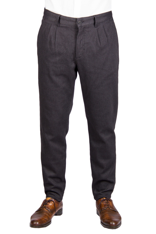 Фото товара Брюки тёмно-серые текстурная ткань HAMAKI-HO, артикул: 1345 Брюки