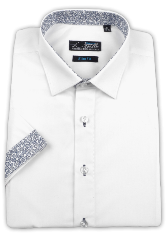 Фото товара Рубашка с коротким рукавом белая Castello, артикул: 2600128-1 Класичний крій