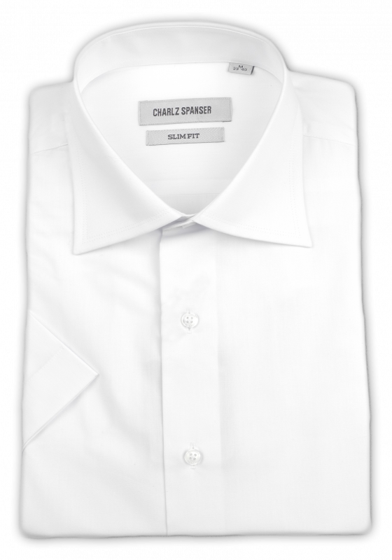 Фото Рубашка с коротким рукавом белая Charlz Spanser артикул: 269331 Приталений крій