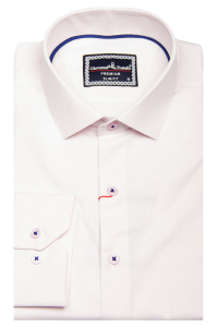 Фото товара Рубашка розовая текстурная ткань  Giovanni Fratelli, артикул: 1462 Приталені