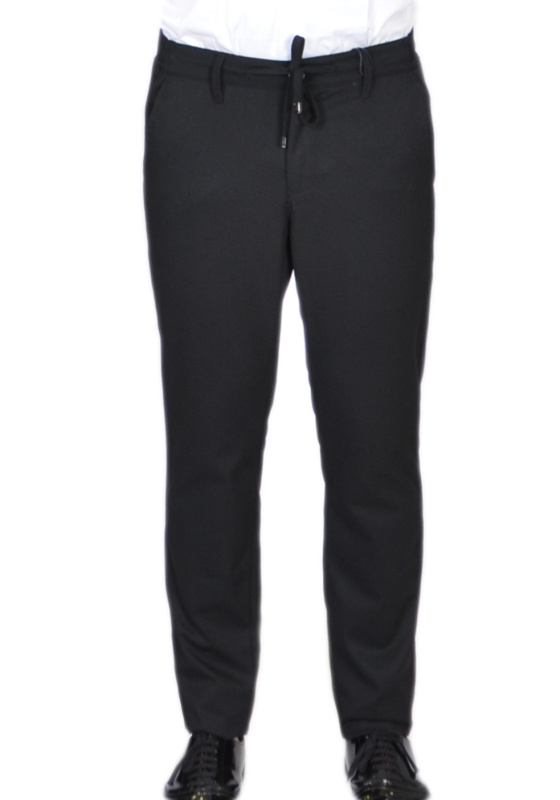 Фото товара Брюки котонові чорні на зав;язках  ENRICO CERINI 212414, артикул: 212414 Брюки