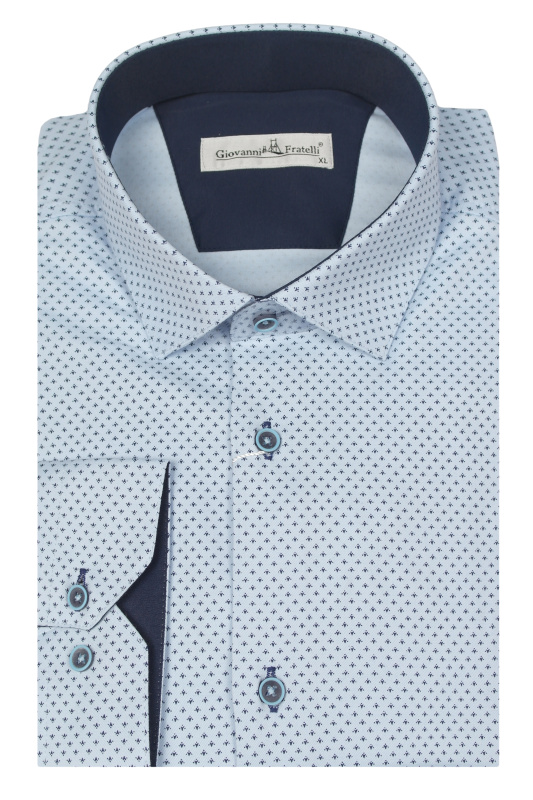 Фото товара Сорочка голуба в візерунок Giovanni Fratelli, артикул: 8063 Класичні 