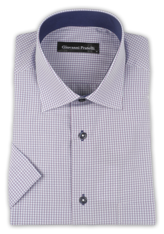 Фото товара Рубашка c коротким сереневый Giovanni Fratelli, артикул: 0343-1 Класичний крій