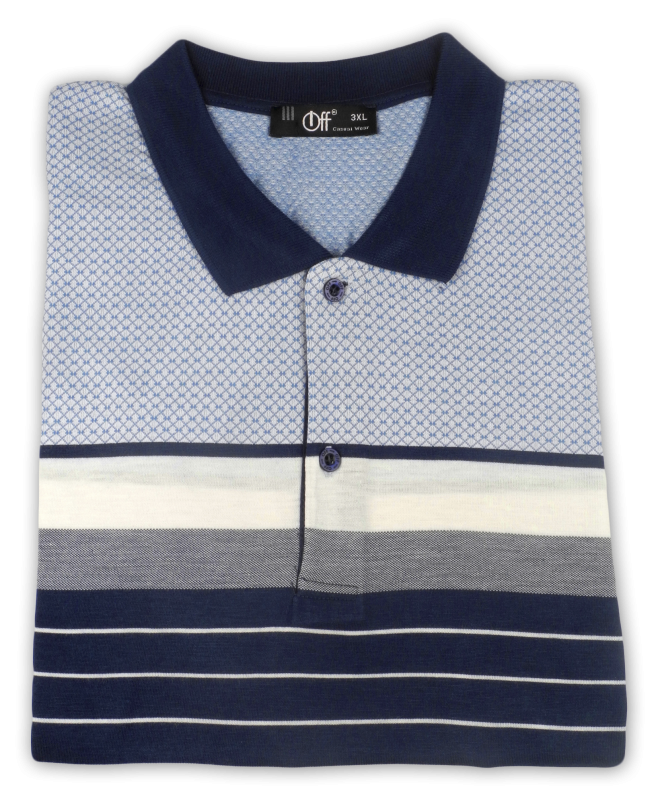 Фото товара Футболка-поло голубая Off, артикул: 4041-1 Футболки та поло