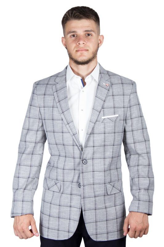 Фото товара Пиджак серый в крупную клетку TONY CASSANO, артикул: 676-1 Піджаки