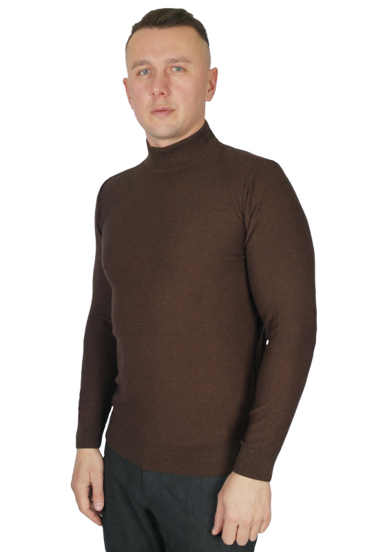 Фото товара Светр гольф коричневий текстурний MCR, артикул: 11335-2 Светри , Кофти поло