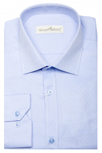 Фото Рубашка голубая тканевая точка классическая Giovanni Fratelli артикул: 0341-3 Класичні 