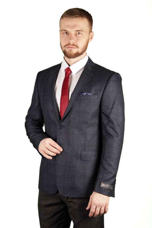 Фото товара Пиджак серый в клетку  CARLO ROSSANO, артикул: 8091 Піджаки