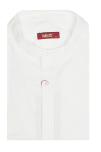 Фото Сорочка біла текстурна комірець стійка MCR артикул: 37323 Приталені