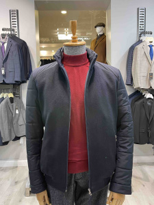 Фото Куртка зимня темно-синя комбінована MAIKLEN артикул: 1604012 Куртки