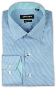 Фото товара Рубашка голубая Charlz Spanser, артикул: 248159 Приталені Фото товара Рубашка голубая Charlz Spanser, артикул: 248159 Приталені