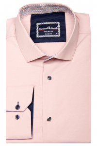 Фото Рубашка тёмно-розовая текстурная ткань GIOVANNI FRATELLI артикул: 1498 Приталені