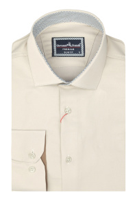 Фото Сорочка світло-коричнева однотонна плотна тканина  GIOVANNI FRATELLI артикул: 7091-110 Приталені