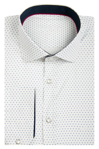 Фото товара Рубашка белая в голубую точку  CARDOZO, артикул: 4610-1 Приталені