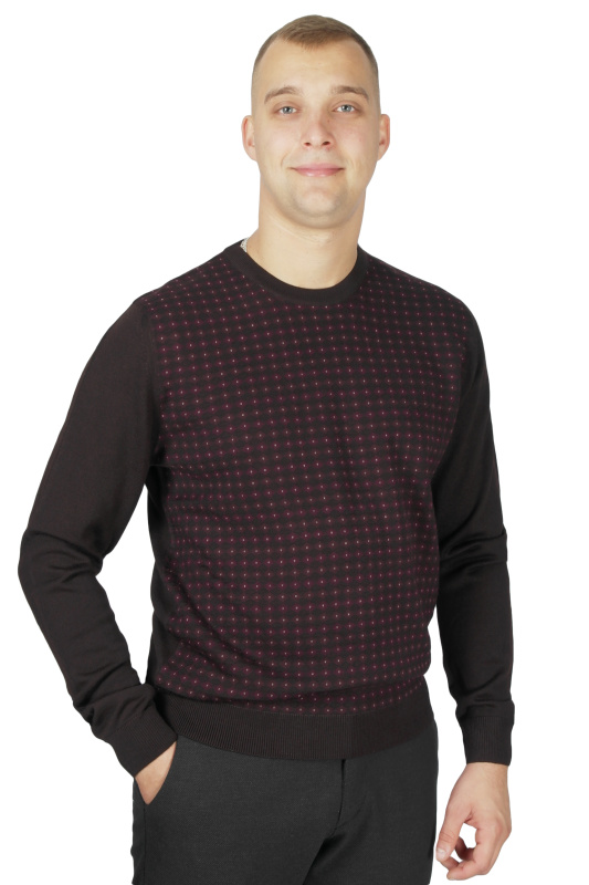 Фото товара Светр темно-коричневий в малюнок WHITE HOUSE, артикул: 7004 Светри , Кофти поло