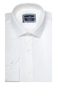 Фото товара Рубашка айвори однотонная GIOVANNI FRATELLI, артикул: 1017 Приталені