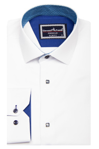 Фото товара Сорочка біла  на кнопках Giovanni Fratelli, артикул: 6095 Приталені