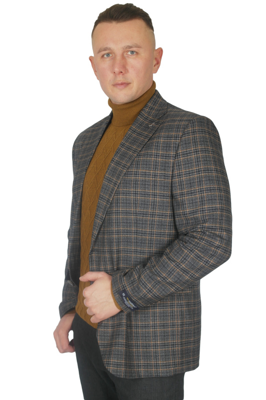 Фото товара Піджак темно-синій в рижу клітинку MAIKLEN, артикул: 0661298 Піджаки