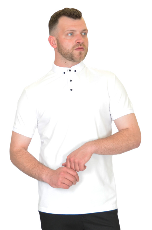 Фото товара Фтболка поло біла текстурна ERS 1024-1, артикул: 1024-1 Футболки та поло