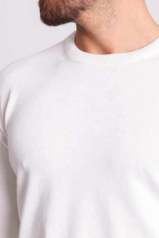 Фото товара Светр білий однотонний MCR баталл, артикул: 11355-3 Светри , Кофти поло