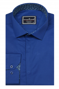 Фото Рубашка ярко-синяя с планкой GIOVANNI FRATELLI артикул: 7044-6 Приталені