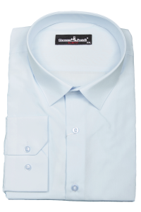 Фото товара Рубашка голубая однотонная Giovanni Fratelli, артикул: 0408-7 Приталені