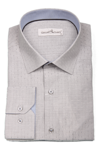 Фото товара Рубашка серая тканевый рисунок Giovanni Frateli, артикул: 0343-43 Класичні 