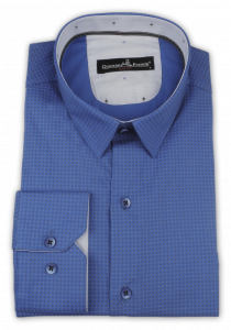 Фото Рубашка ярко-синяя Giovanni Fratelli артикул: 4021 Приталені