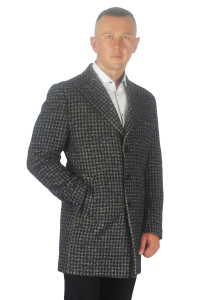 Фото Пальто синее гусиная лапка MCR артикул: 21185 Пальто