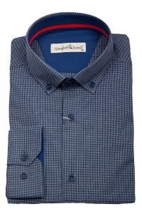 Фото товара Рубашка синяя в голубую клетку Giovanni Frateli, артикул: 8027-1 Класичні 