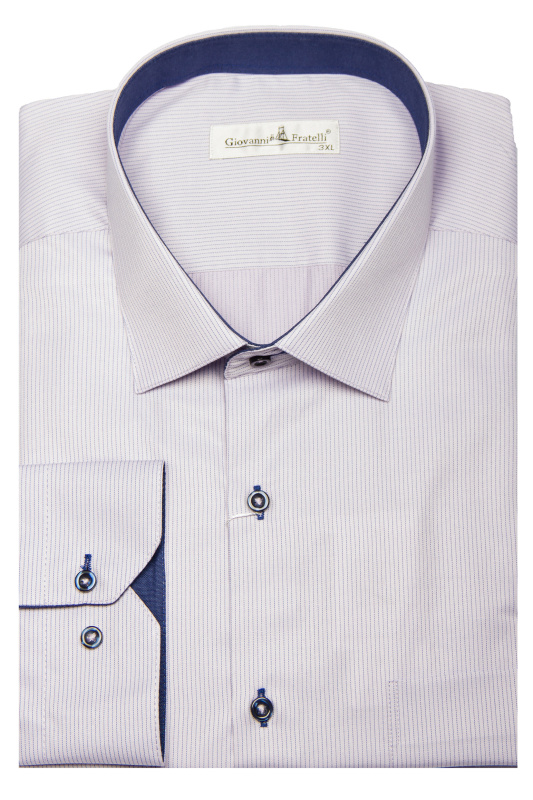 Фото товара Рубашка светло-сиреневая в полосочку GIOVANNI FRATELLI, артикул: 0349 Класичні 