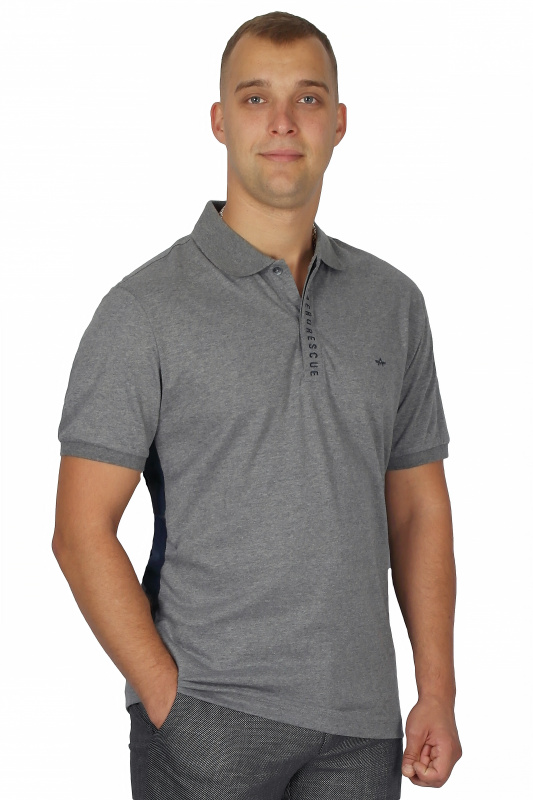 Фото товара Футболка поло сіра з літерами ARMA, артикул: 2023 Футболки та поло